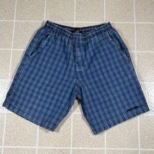 Vintage No Fear Checkered Denim Board Shorts Chino Skate Surf 90s Y2K Sz M USA